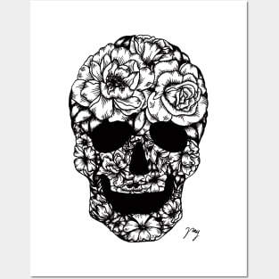 Floral Skull Posters and Art